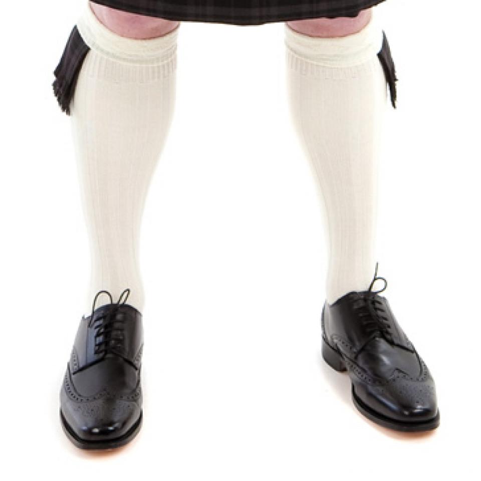 Cream Kilt Hose (Socks) | Welsh Tartan