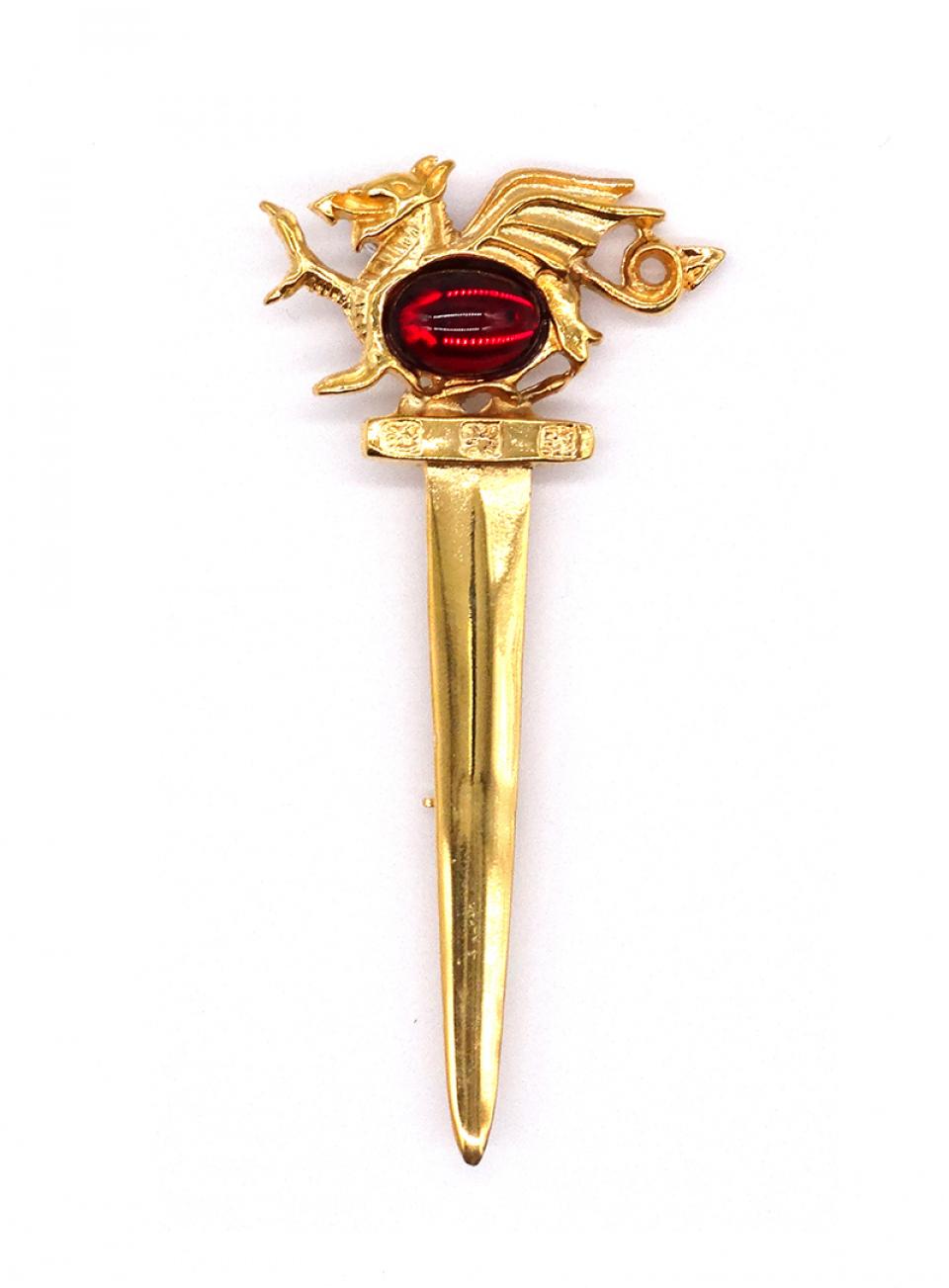 Gold Dragon 'Eye' Kilt Pin