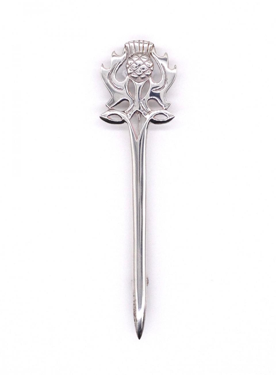Sterling Silver Thistle Kilt Pin