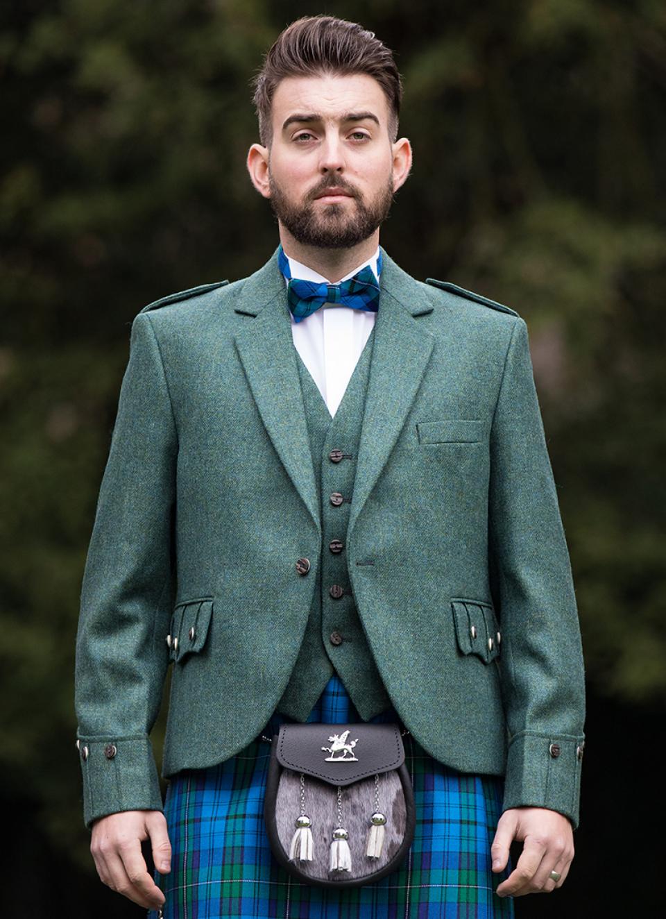 Green Tweed Argyle Jacket & Vest