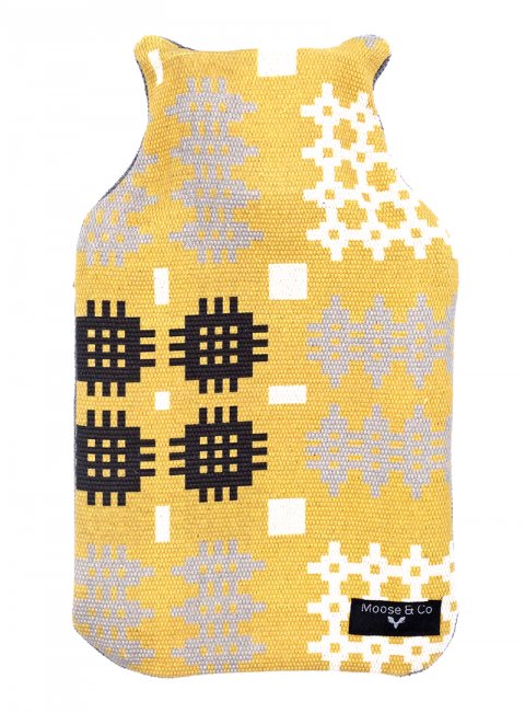 Welsh Tapestry Hot Water Bottle - Mustard