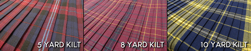 Difference between a 5, 8 and 10 yard kilt