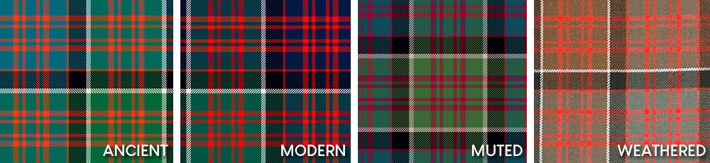 Ancient, modern, muted and weathered tartan examples